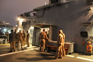 Auf der Korvette "Erfurt" im Hafen von Beirut.